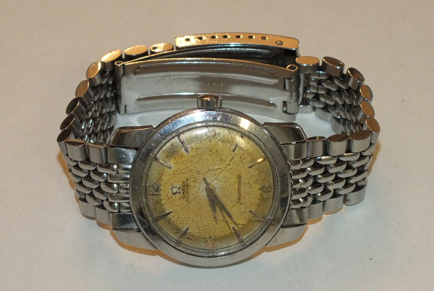 Omega, Automatic Seamaster stainless steel gentleman's wrist watch, the champagne dial (a/f), with - Image 2 of 4