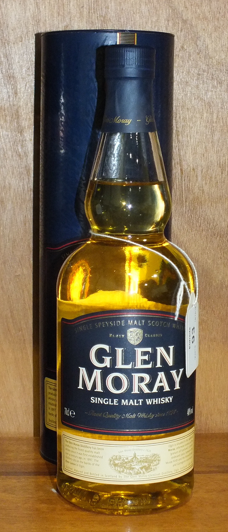Glen Moray Single Malt Whisky, 70cl, 40% vol, in cardboard sleeve.