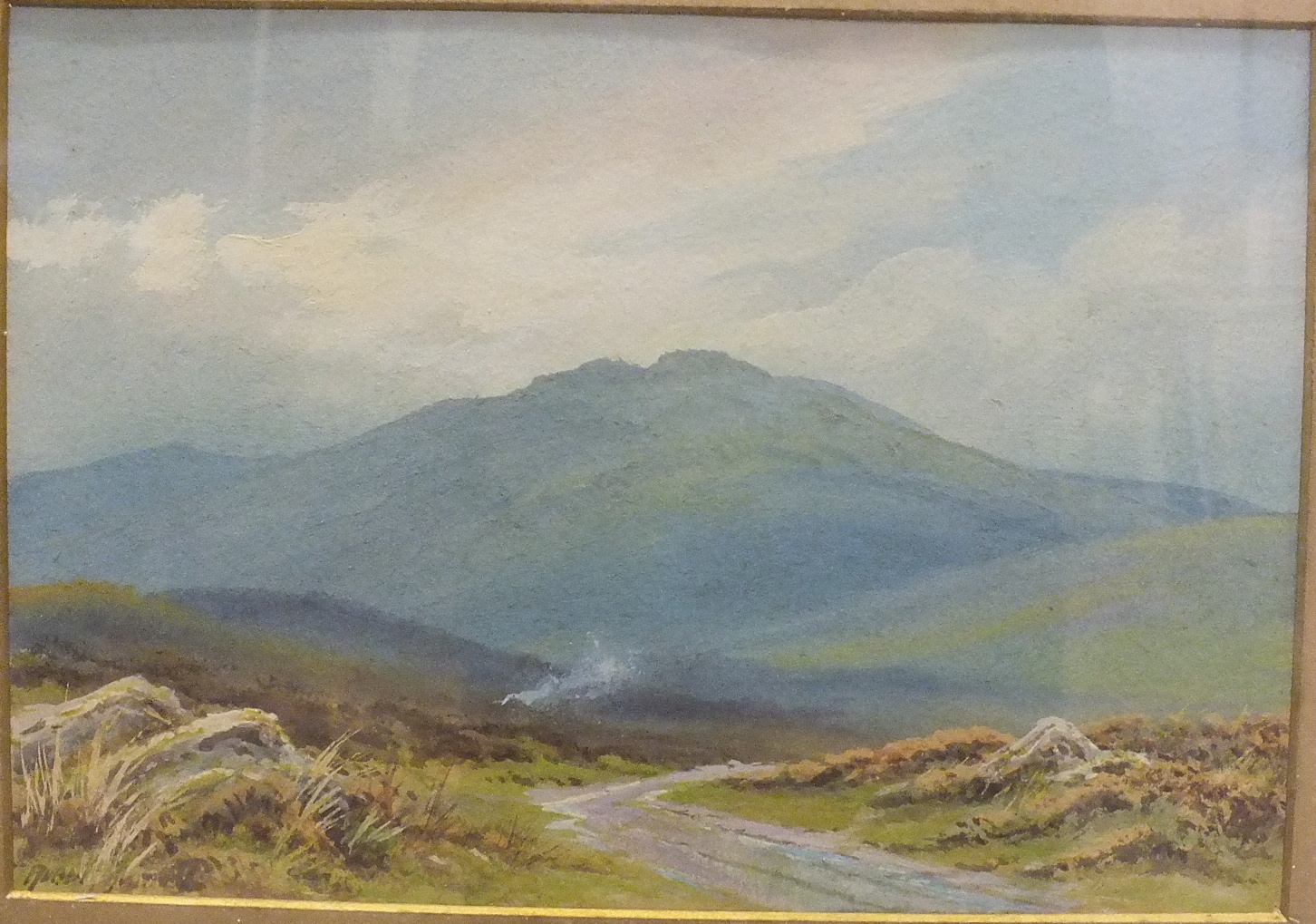 Rubens Southey (1881-1933), "Near Saddle Tor, Dartmoor", a signed watercolour heightened with white, - Image 2 of 4