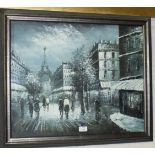 Donni......, 20th century, 'Parisian street scene', indistinctly-signed oil on board, 50.5 x 61cm