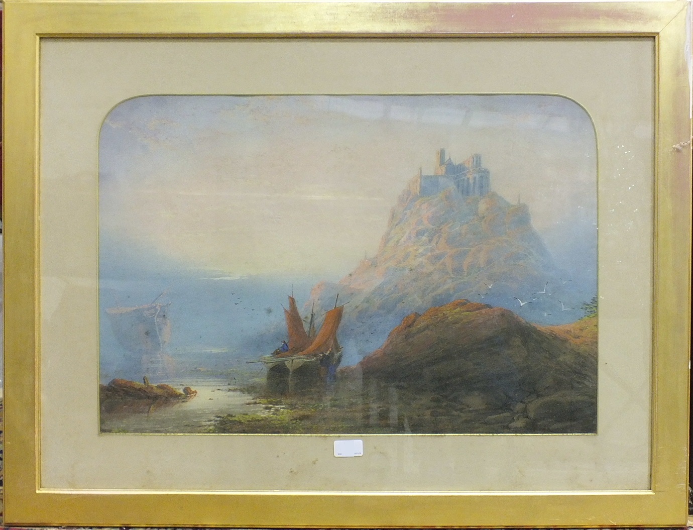 Charles Edward Brittan (1837-1888), 'St Michaels Mount', a gouache and pastel, signed and dated