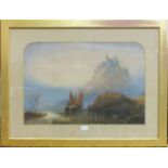 Charles Edward Brittan (1837-1888), 'St Michaels Mount', a gouache and pastel, signed and dated