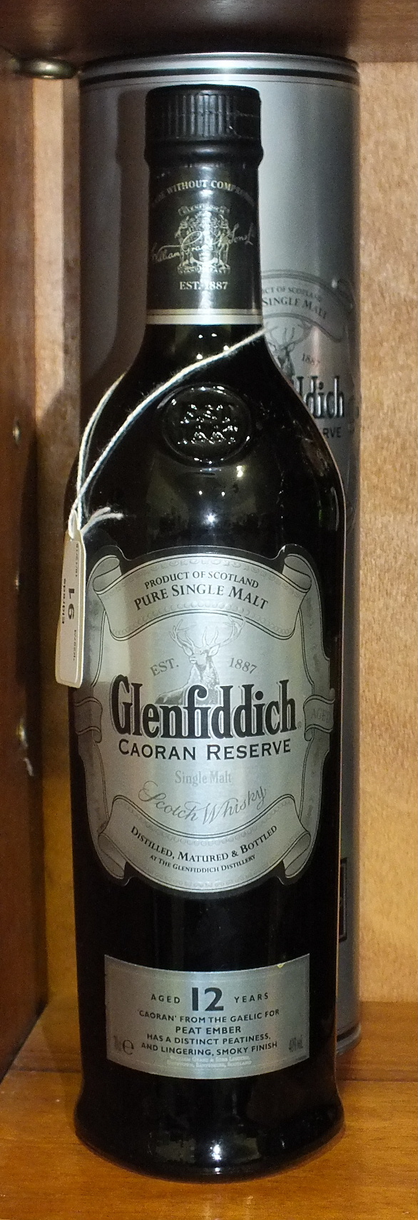 A bottle of Glenfiddich Caoran Reserve Single Malt Scotch Whisky, aged 12 years, 70cl, 40% vol, in