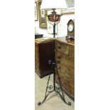 A painted cast iron oil lamp stand, converted for electricity, a dressing glass, one other and other