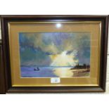 Anthony Carder, 'Coastal view with fishing boat', signed oil on board, 18.5 x 28cm, other pictures