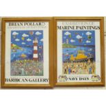 After Brian Pollard, two framed signed posters for "Navy Days 1993" and "Exhibition of Paintings