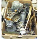 A quantity of plated and pewter ware and other miscellaneous items.