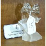 A Swarovski Collectors Society crystal glass figure "Togetherness - The Love Birds", with plastic