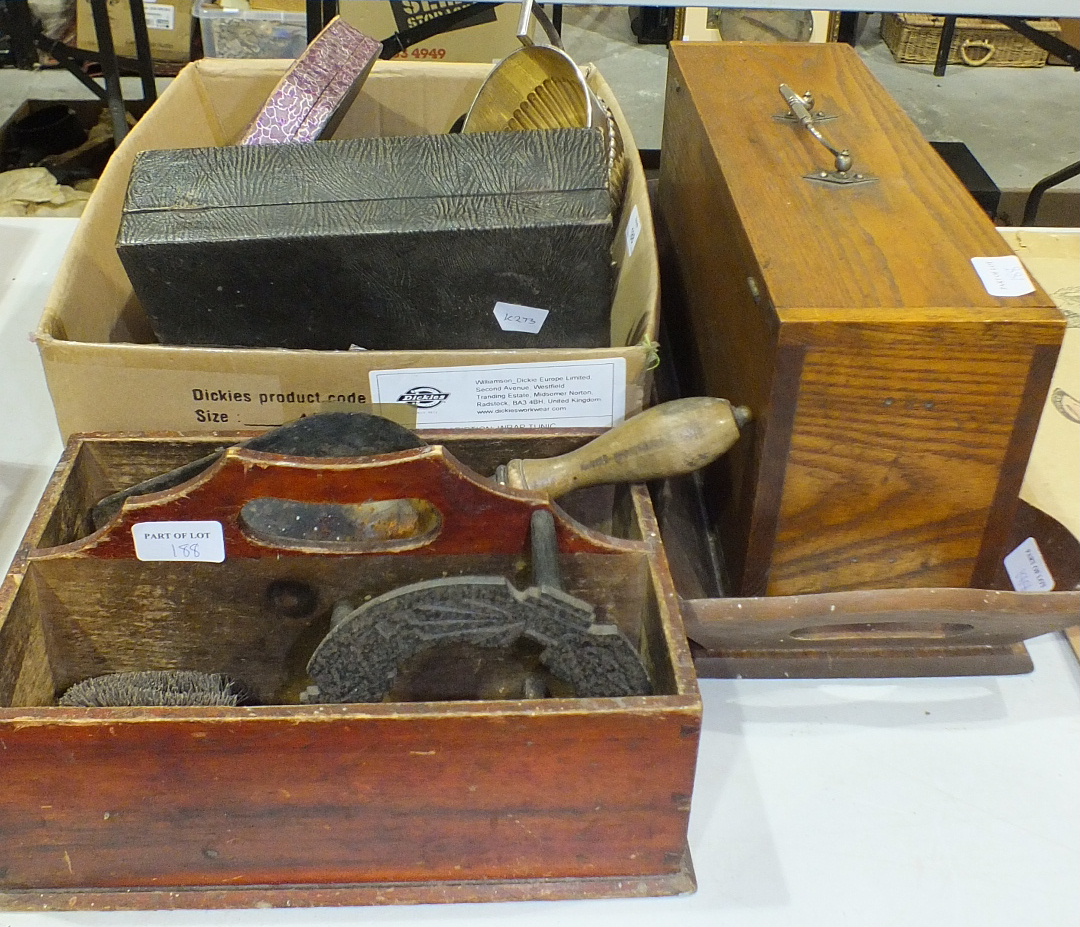 A three-piece plated tea service, other plated ware and miscellaneous items. - Image 3 of 4