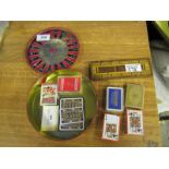 ROULETTE TIN PLAYING CARDS & CRIBBAGE BOARD (AF)