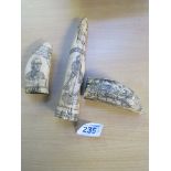 3 PCS REPLICA SCRIMSHAWS (AF)