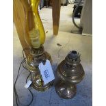 2 CONVERTED BRASS OIL LAMPS (AF)