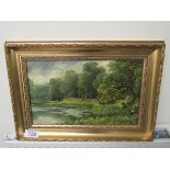 OIL PAINTING RIVER SCENE