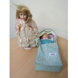 STAND UP DOLL & DOLL IN COT