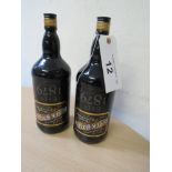 2 X 1.5 LITRES BLACK BOTTLE WHISKY 40% VOL