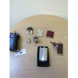 BOX ASSORTED HIP FLASKS ETC