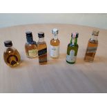 6 ASSORTED WHISKY MINIATURES