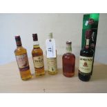 5 X 70CL WHISKY-JAMESONS DEWARS BELLS NAKED & THE FAMOUS GROUSE