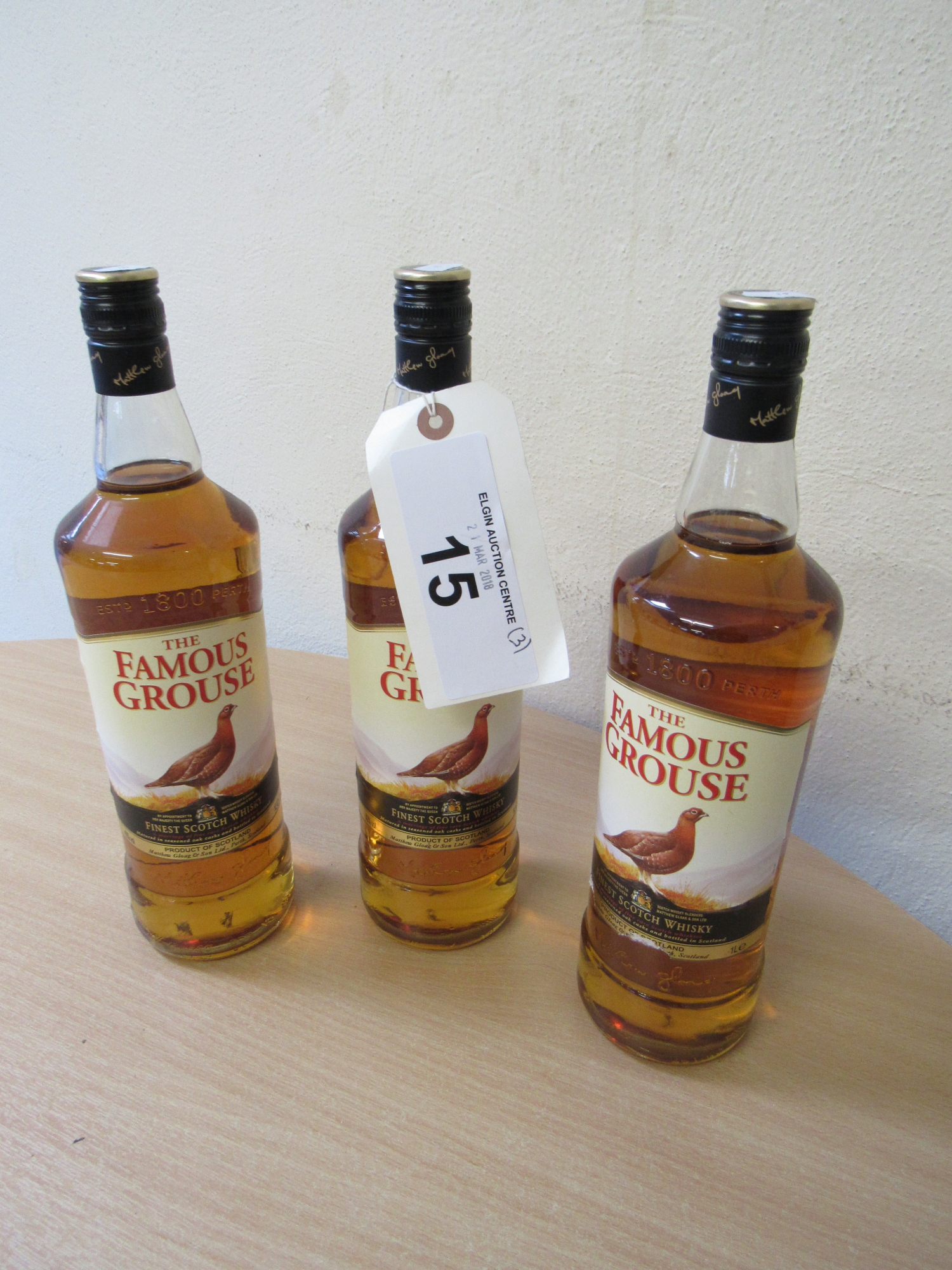 3 X 1 LITRES THE FAMOUS GROUSE WHISKY 40% VOL - Bild 2 aus 2