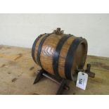 SMALL OAK CASK ON STAND