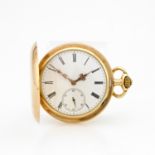 Taschenuhr, Savonette, um 1900, GG 14 K (SD Metall), Werk mit Schwanenhals-Feinregulierung.