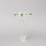 Vase im Stil des Art Déco, 20.Jh. Klarglas, mundgeblasen, Abriss, runder Stand, Art Déco