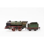 MÄRKLIN Uhrwerk-Dampflok R 920, Spur 0, 1930er Jahre, Blech, grün/schwarz lack., auf Unterseite