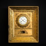 BIEDERMEIER RAHMENUHR Österreich, um 1830, Emailzifferblatt, Musikwerk, ziselierte Messinglunette,