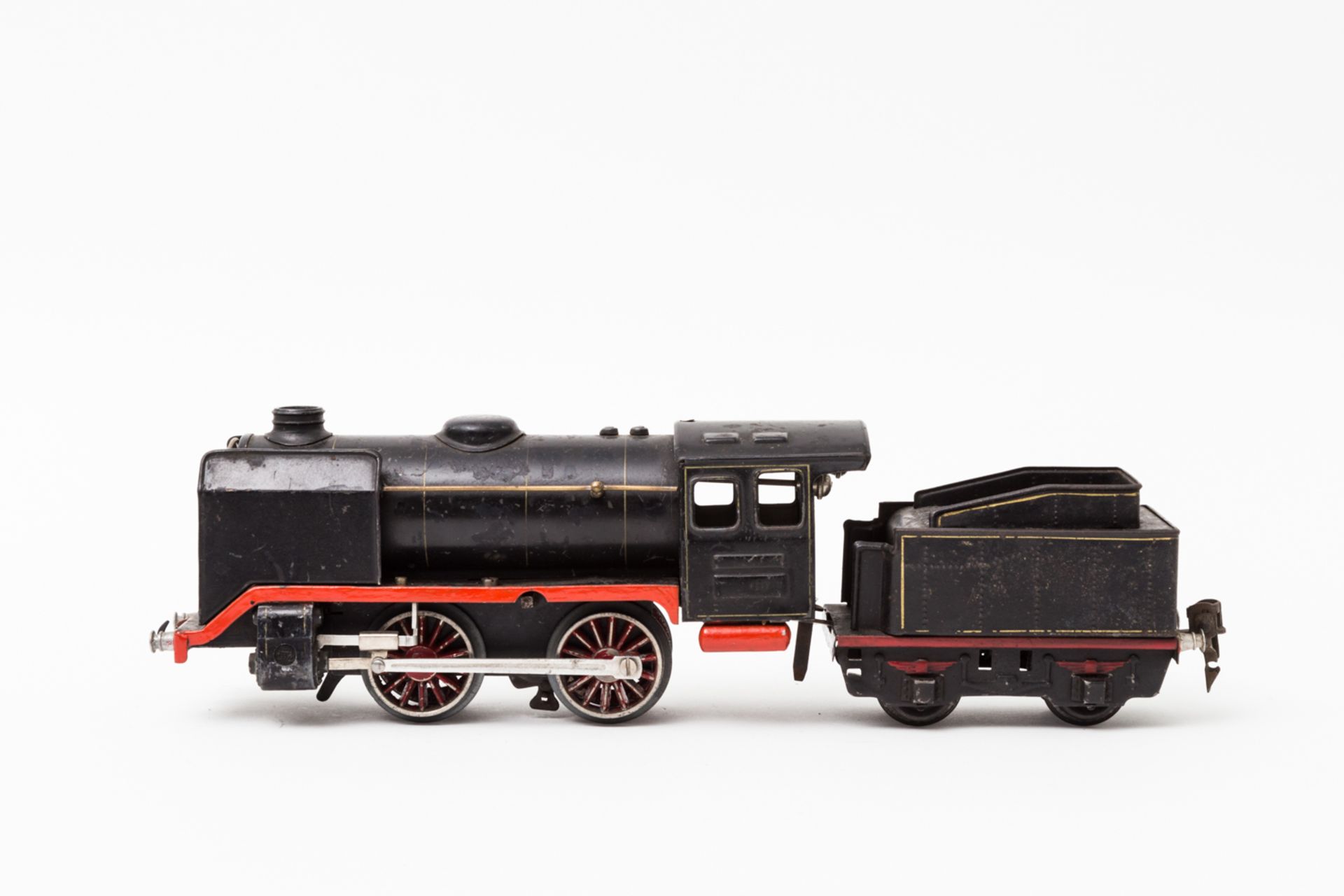 MÄRKLIN Uhrwerk-Dampflok R 910, Spur 0, 1938-1955, Blech, mattschwarz lack., auf Unterseite