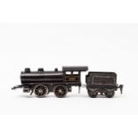 MÄRKLIN Uhrwerk-Dampflok wohl R 1030, Spur 0, 1907-1909, Blech, schwarz. lithogr., vor- u.