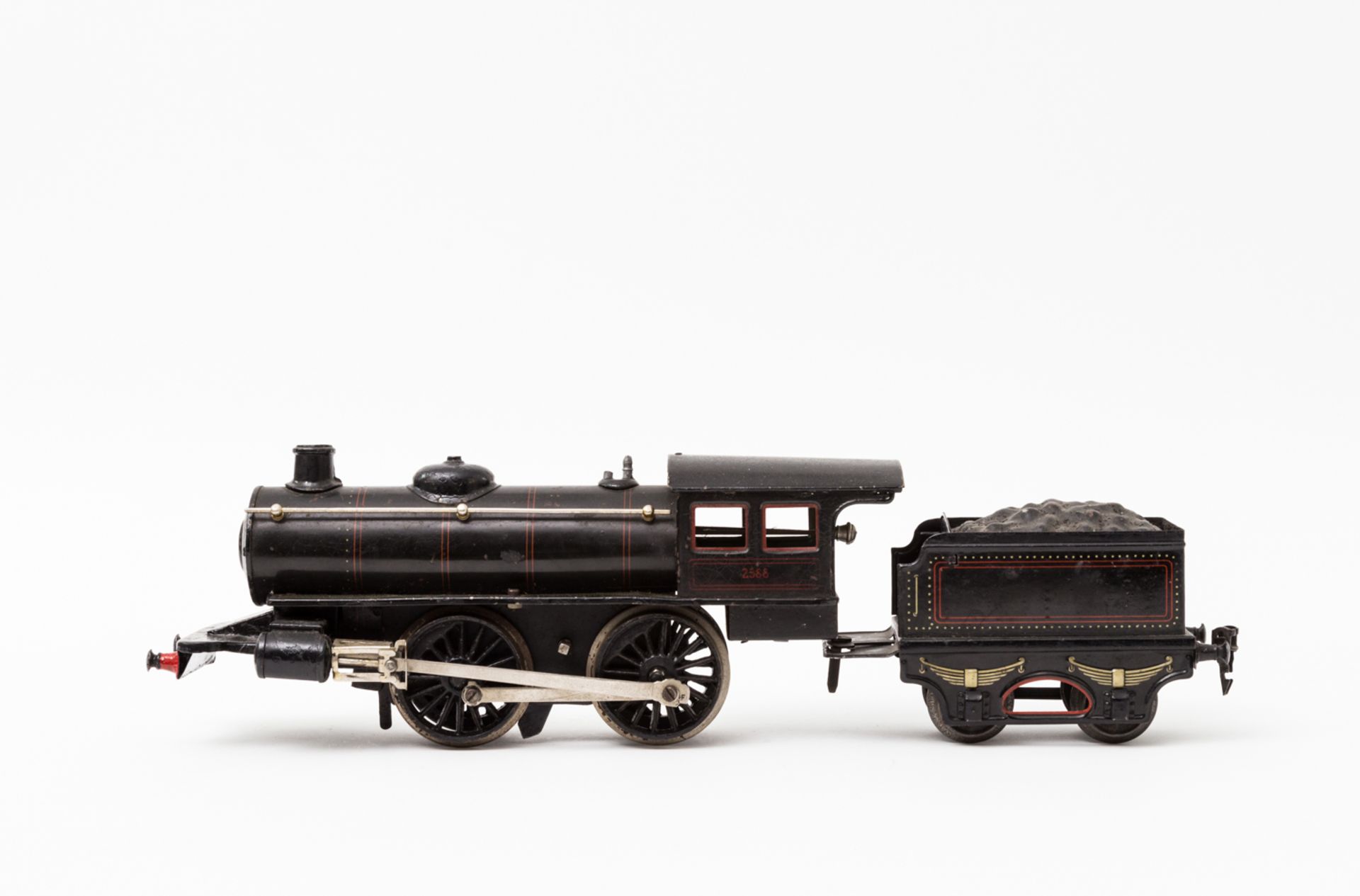 MÄRKLIN Uhrwerk-Dampflok R 1041, Spur 1, 1925-1932, Blech, schwarz lack., lithogr., bez. "2588",