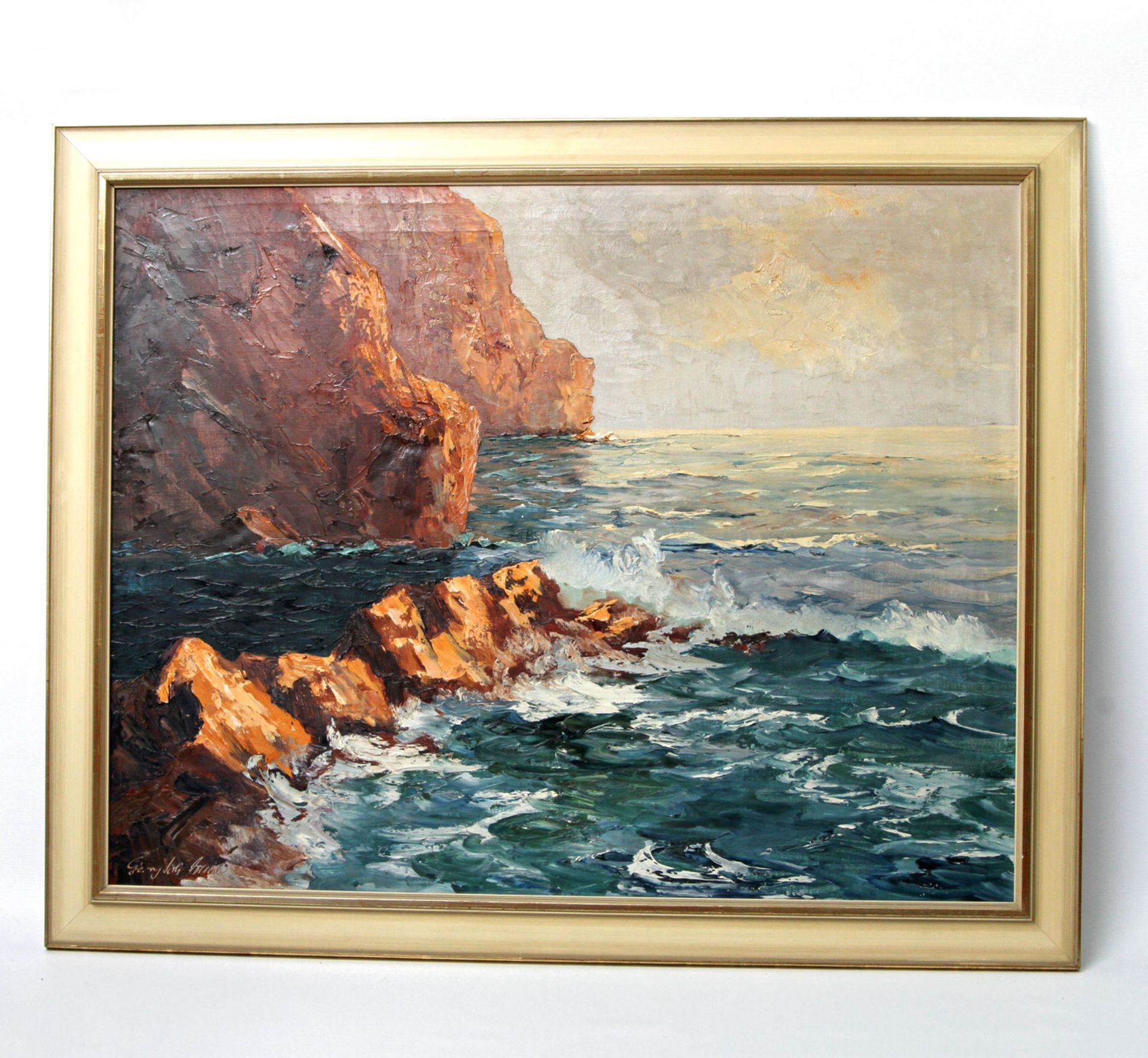 ARNOLD, GEORG, gen. GRABONÉ (Gerabronn 1898-1982 Starnberg): Felsenküste mit stürmischer See, - Bild 2 aus 4