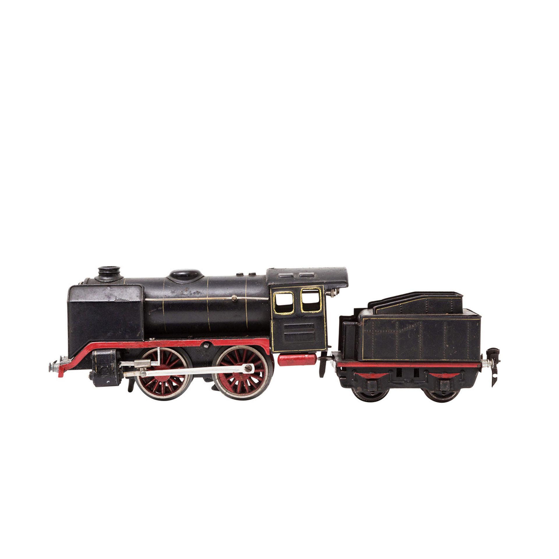 MÄRKLIN Uhrwerk-Dampflok R 910, Spur 0, 1938-1955, Blech, mattschwarz lack., auf Unterseite