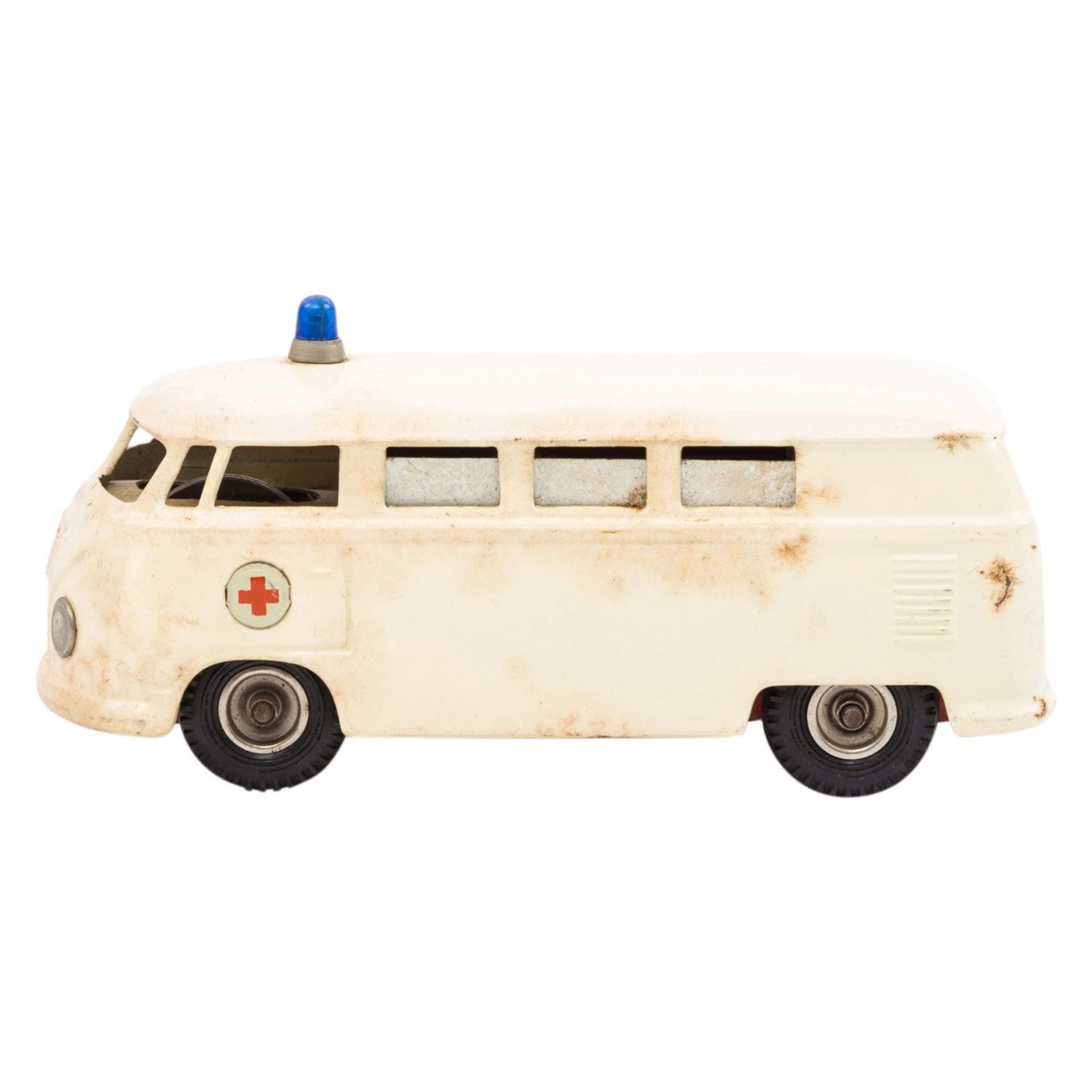 CKO Kellermann u.a. VW-Krankenwagen Nr. 402 und Polizeiauto, Blech, gummibereift, 1x gemarkt, 1x - Bild 4 aus 5