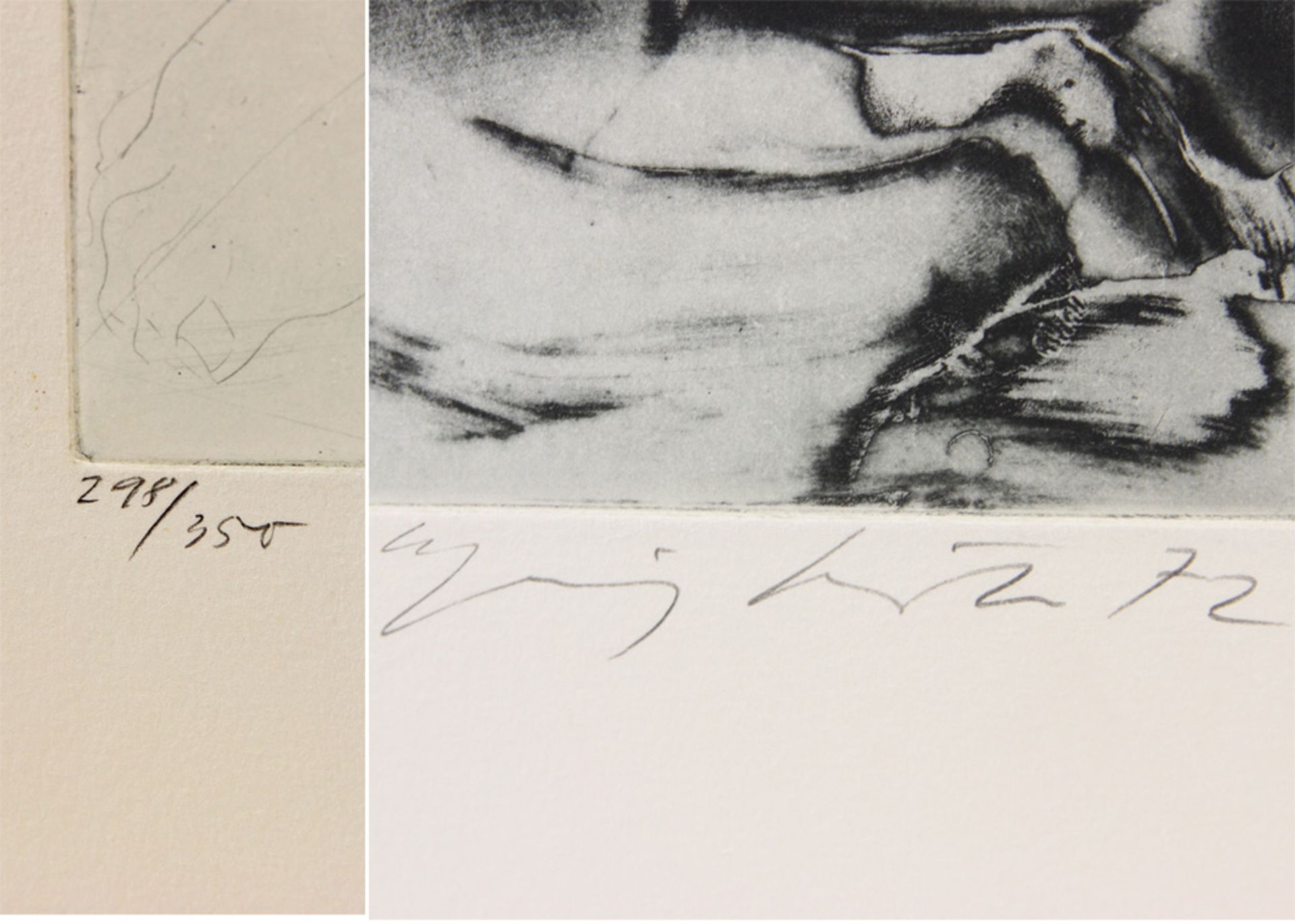KNOKE, HEINZ (1922 - 1991): Zwei weibliche Akte. Radierung, rechts unten sign. u. dat. '72, num. - Image 3 of 4