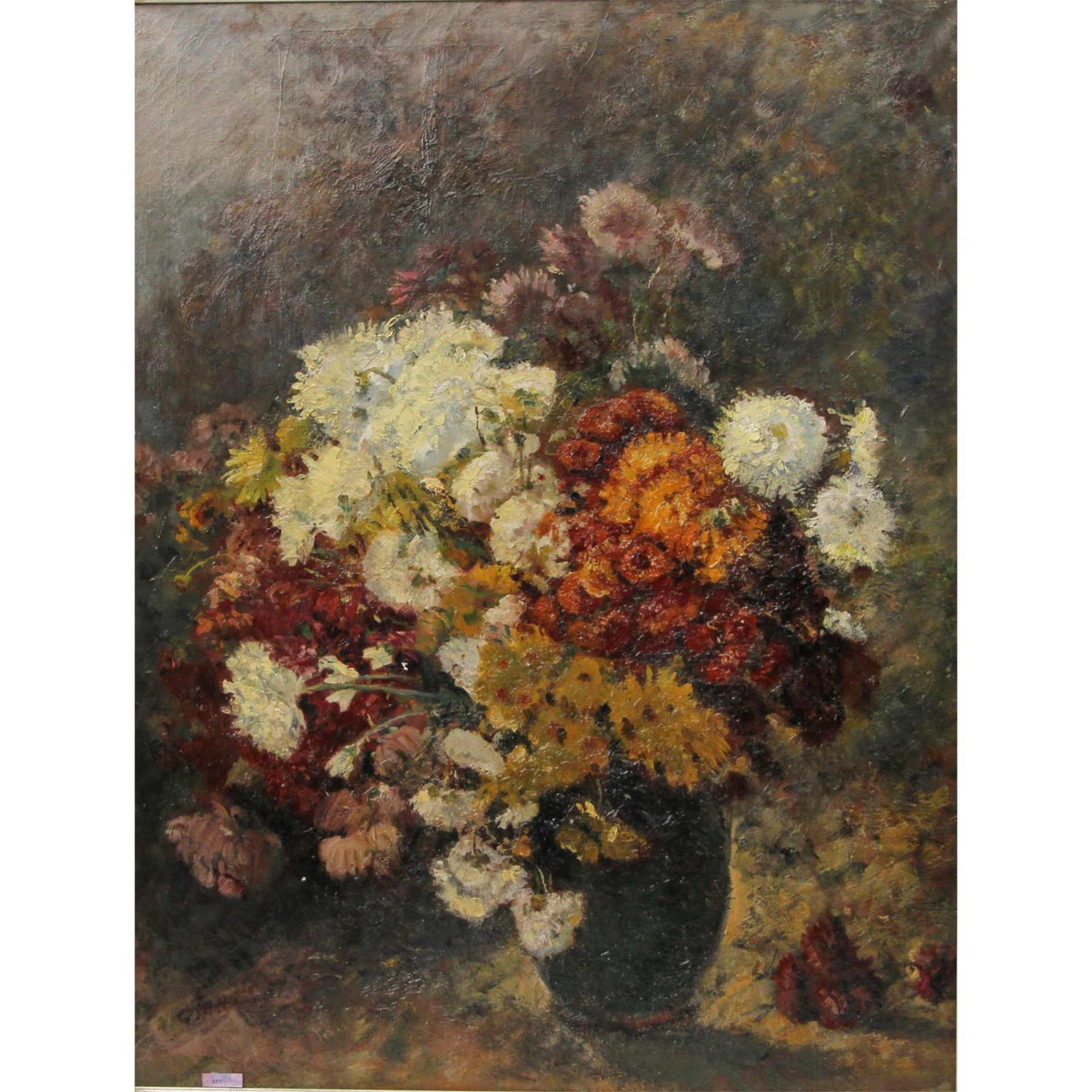 PETERS, ANNA (1843-1926): Blumenstillleben mit Chrysanthemen, 19./20. Jh., sign. u.l., Öl/Lwd.,