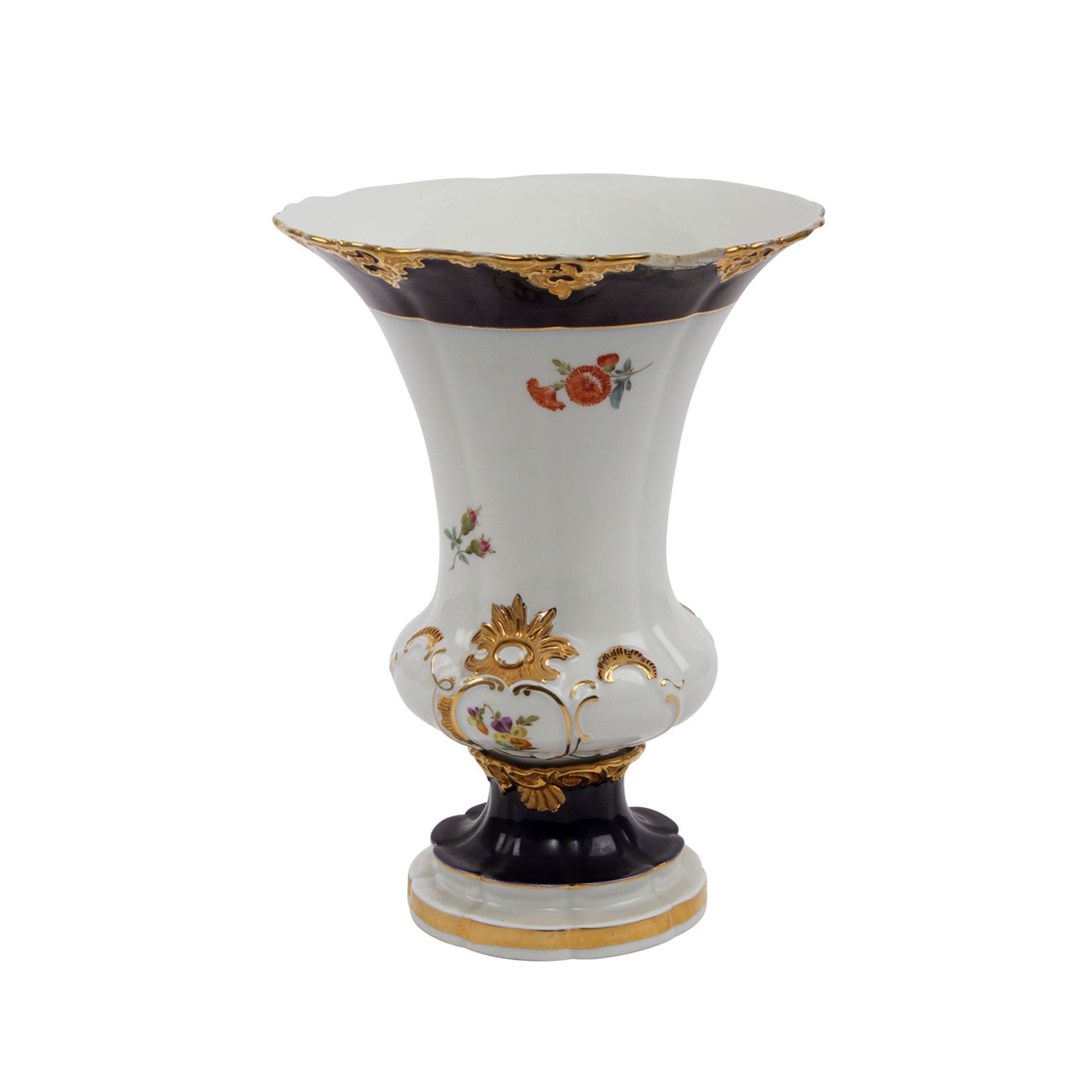 MEISSEN B-Form Prunktablett und Vase, 20. Jh., 1. Wahl. Entwurf von Ernst August Leuteritz, - Bild 3 aus 5