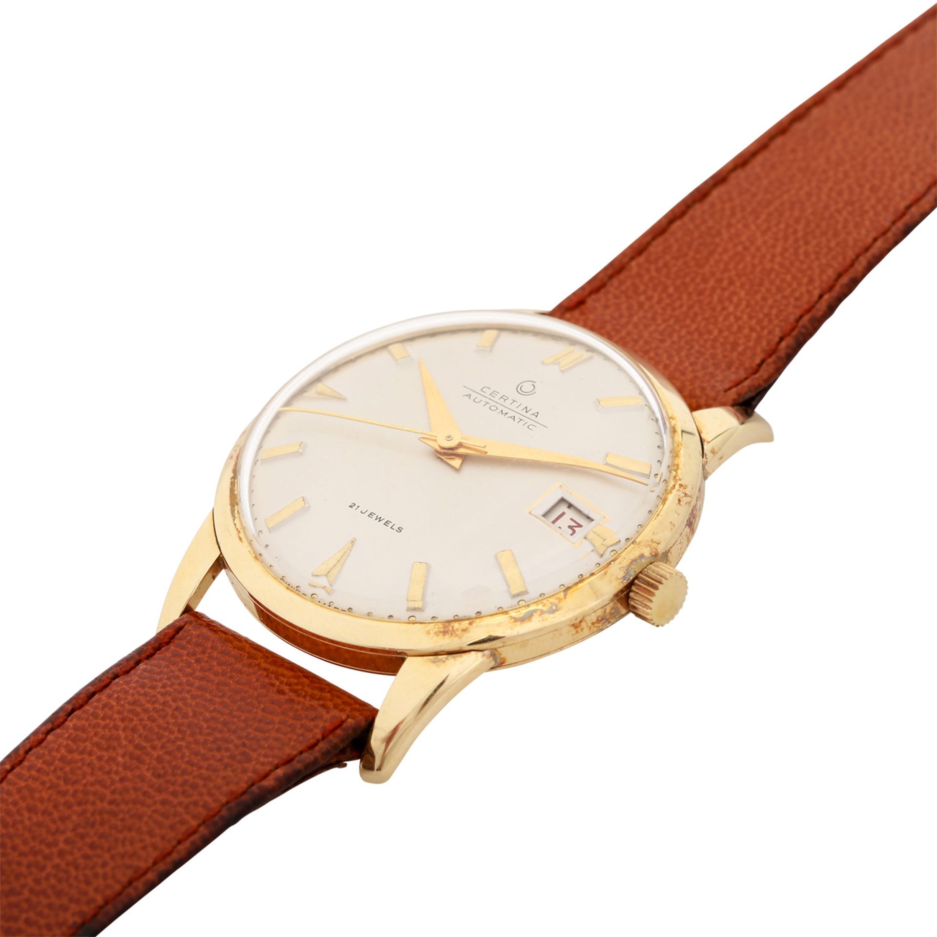 CERTINA Vintage Herrenuhr, ca. 1950/60er Jahre. Gold 14K. Automatic-Werk, Cal. 28-451. Geh.-Nr.: - Image 4 of 4