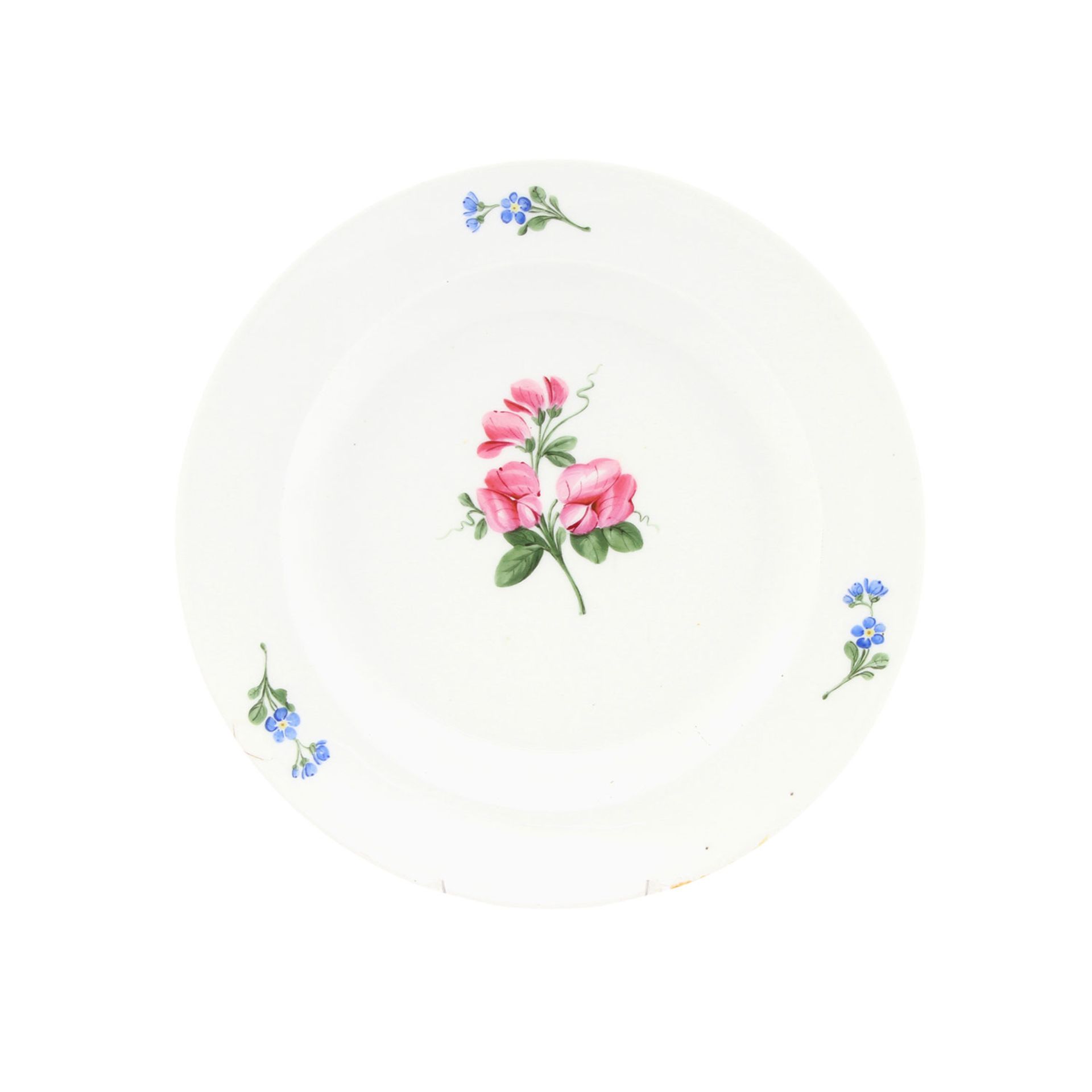 MEISSEN Konvolut 5 Teller, wohl 18./19. Jhd.: 1 Durchbruchteller mit blauer Blumen- und - Image 5 of 7