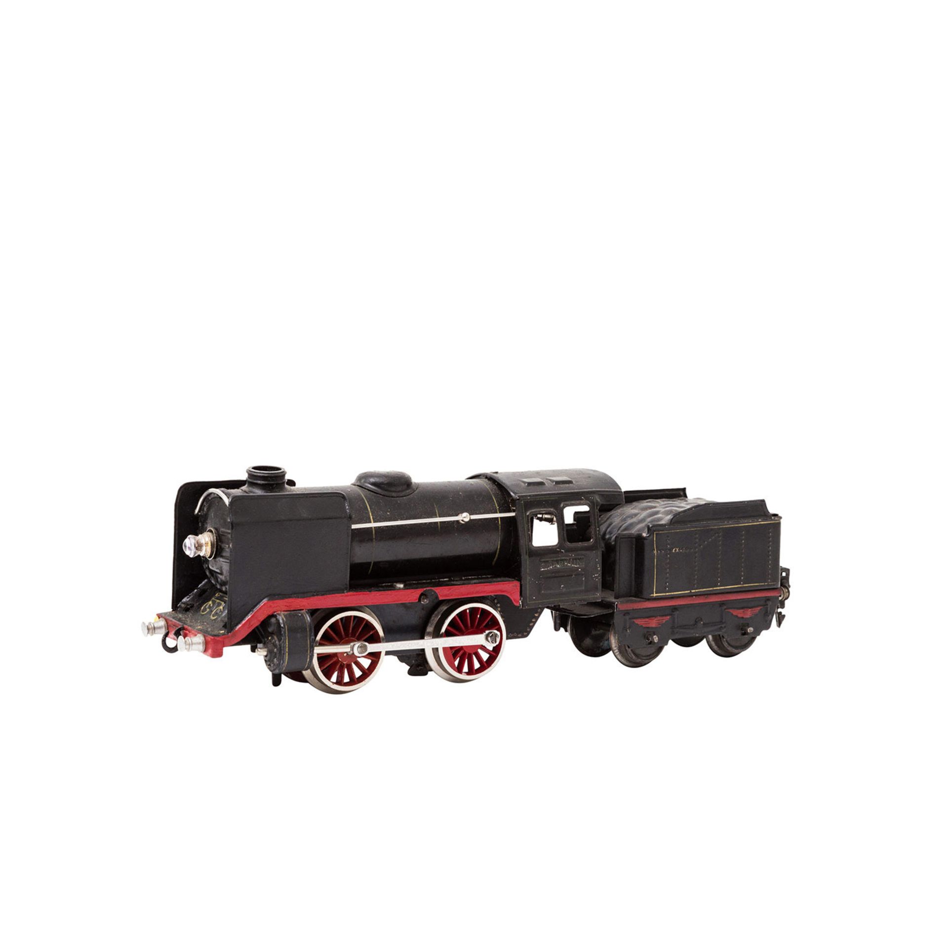 MÄRKLIN Uhrwerk-Dampflok R 900 B, Spur 0, 1938-1940, Blech, mattschwarz lack., auf Unterseite - Bild 2 aus 3