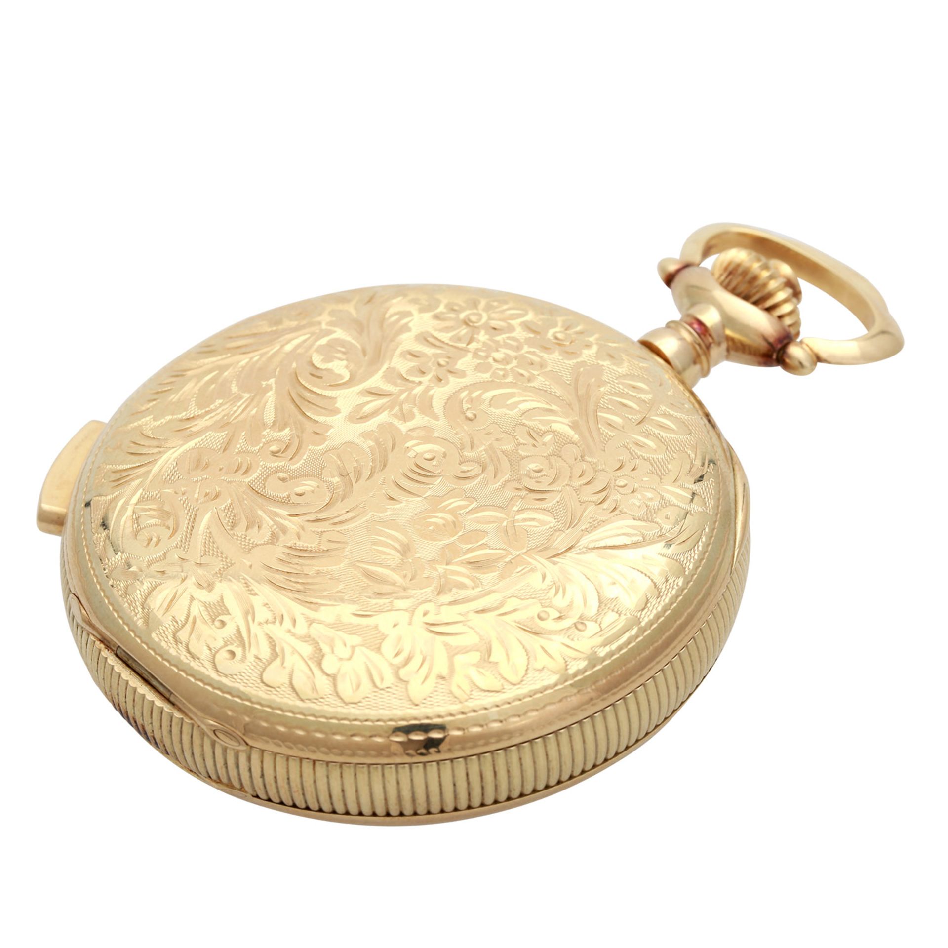 FAVOR Taschenuhr mit Viertelrepetition. Savonette-Gehäuse Gold 14K (Staubdeckel Metall). Schöne - Bild 4 aus 8