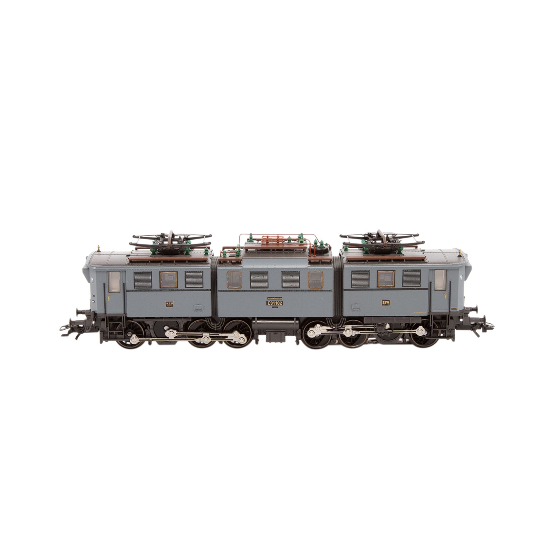 MÄRKLIN E-Lok 3528, Spur H0, Guss-Gehäuse, grau, BR E 91 der DR, BN E91 102, 3-teilige Gelenkbauart. - Bild 5 aus 8