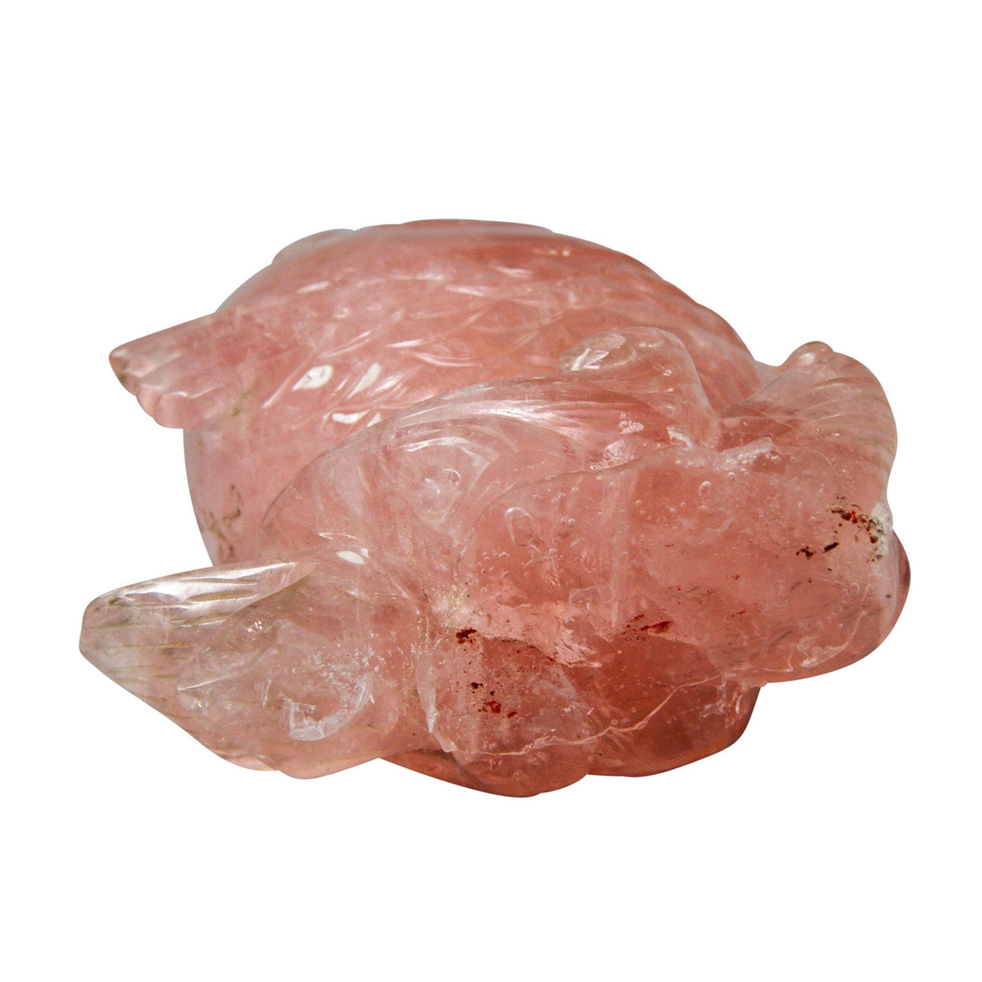 Snuffbottle in Form eines Fisches aus Rosenquarz. CHINA, 1. Hälfte 20. Jh. H 9,5 cm, besch. - Image 7 of 7
