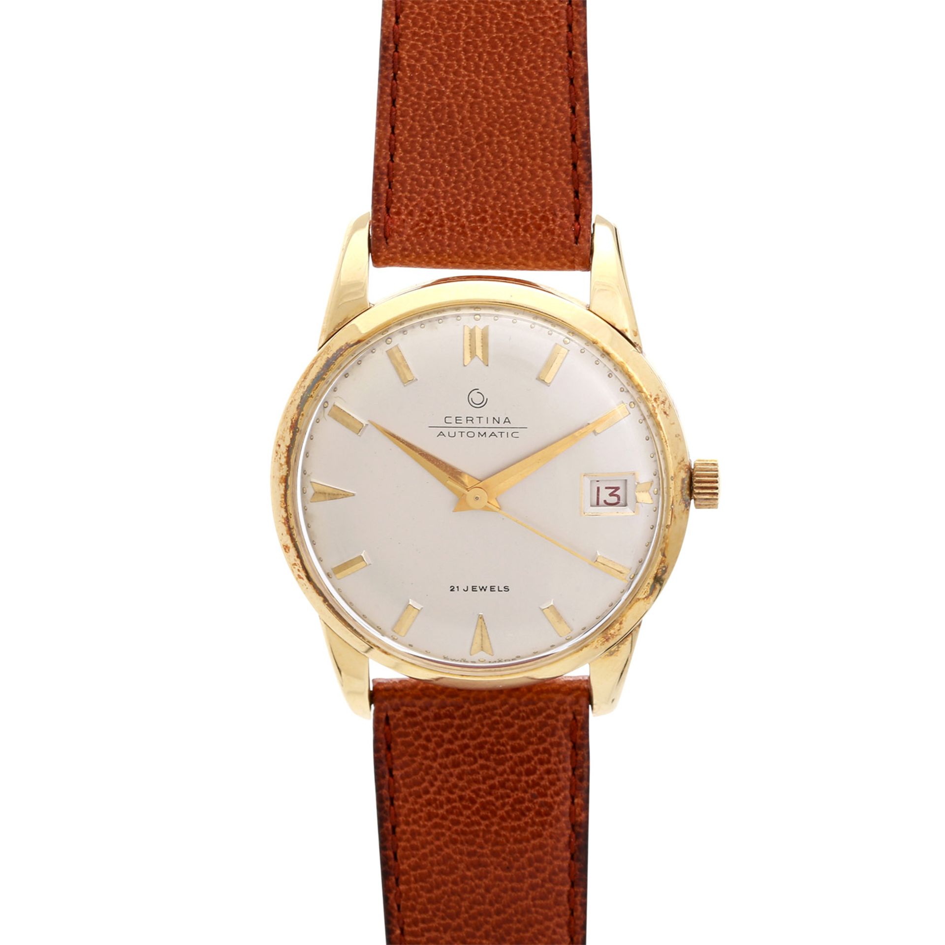 CERTINA Vintage Herrenuhr, ca. 1950/60er Jahre. Gold 14K. Automatic-Werk, Cal. 28-451. Geh.-Nr.: