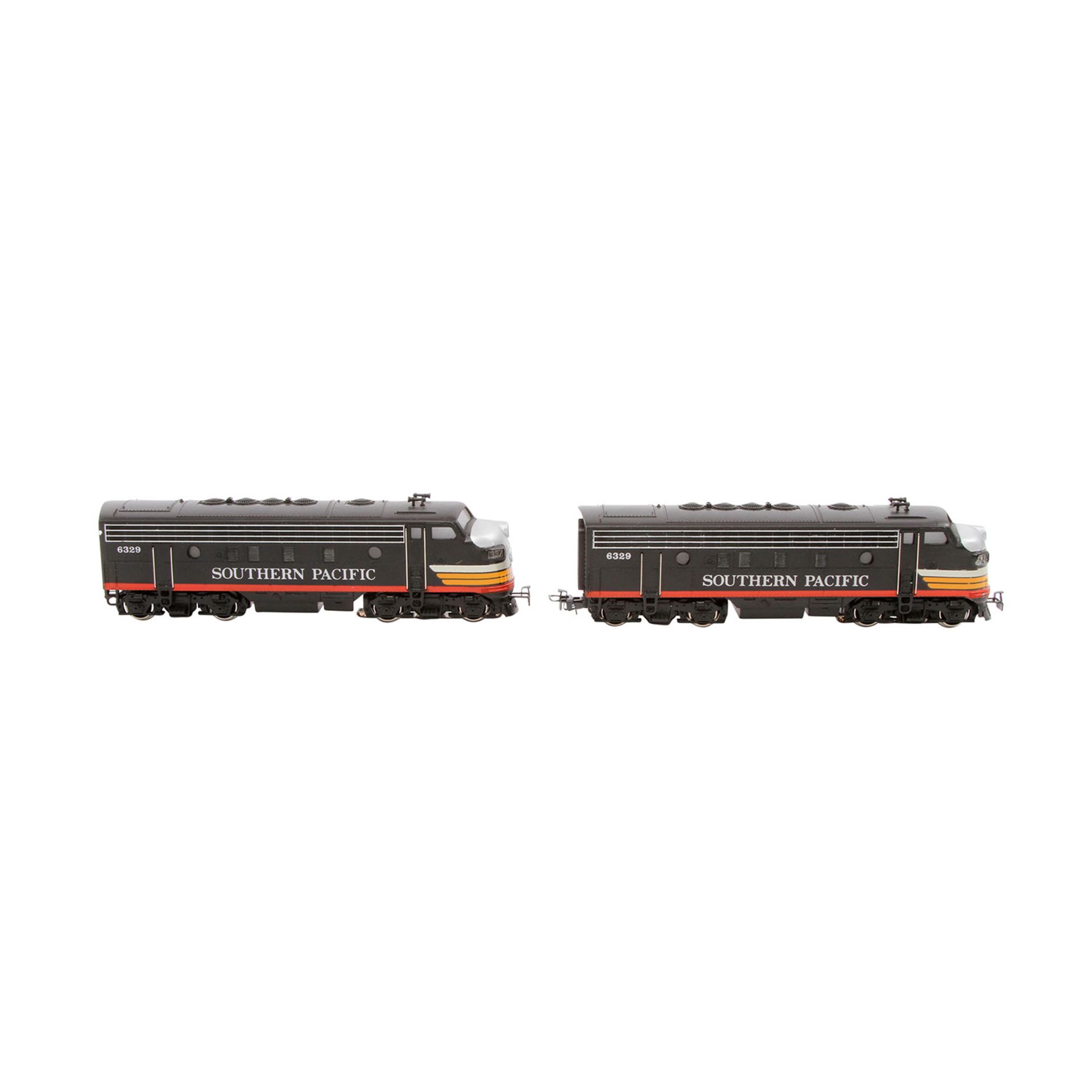 MÄRKLIN Doppel-Diesellok 3129/4129, Spur H0, Guss-Gehäuse, schwarz, bez. "Southern Pacific", BR F7 - Bild 5 aus 8