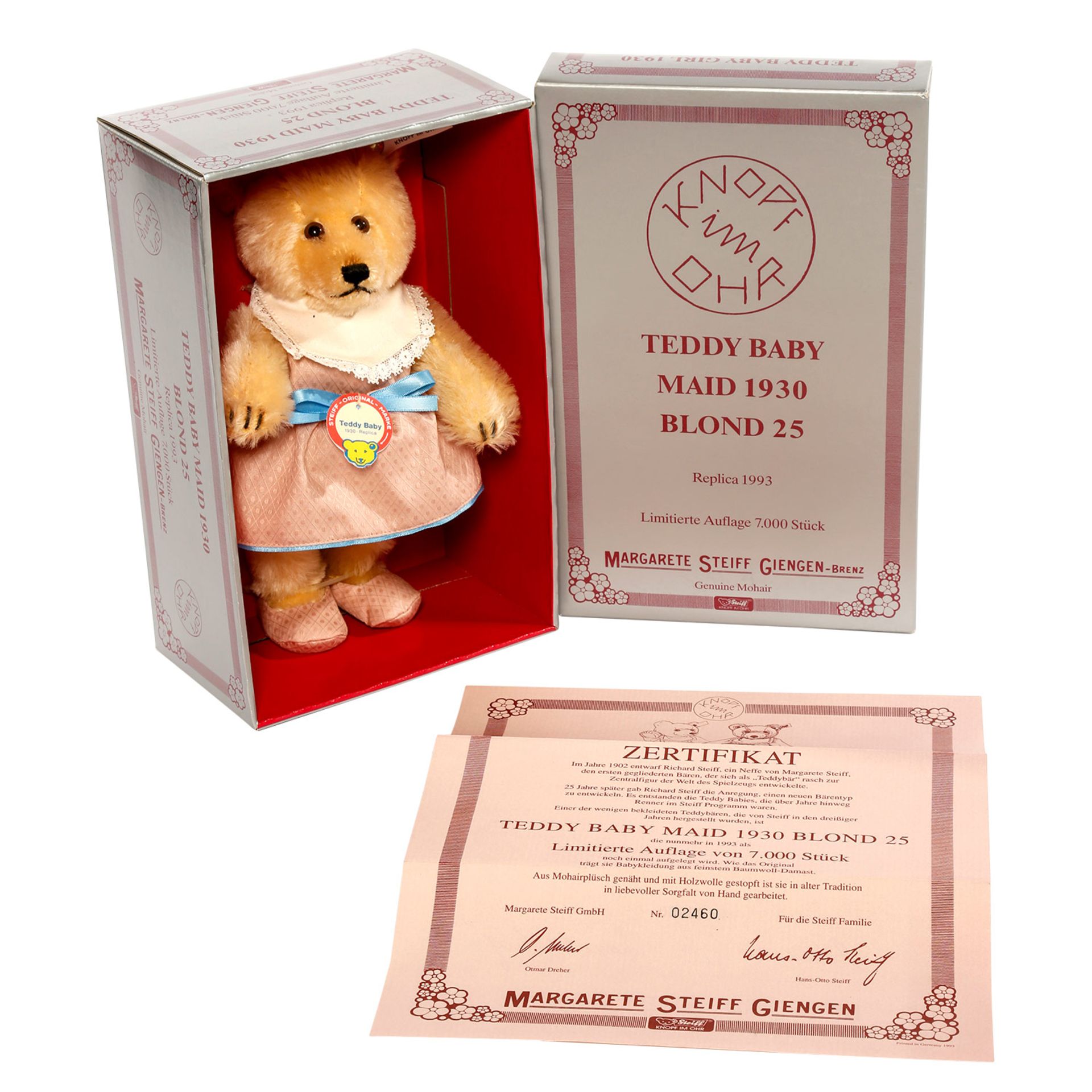 STEIFF Teddy Baby Maid und Teddy Baby Bub Nr. 407512/407529, 1993, Replik v. 1930, limit. Aufl. - Bild 9 aus 9