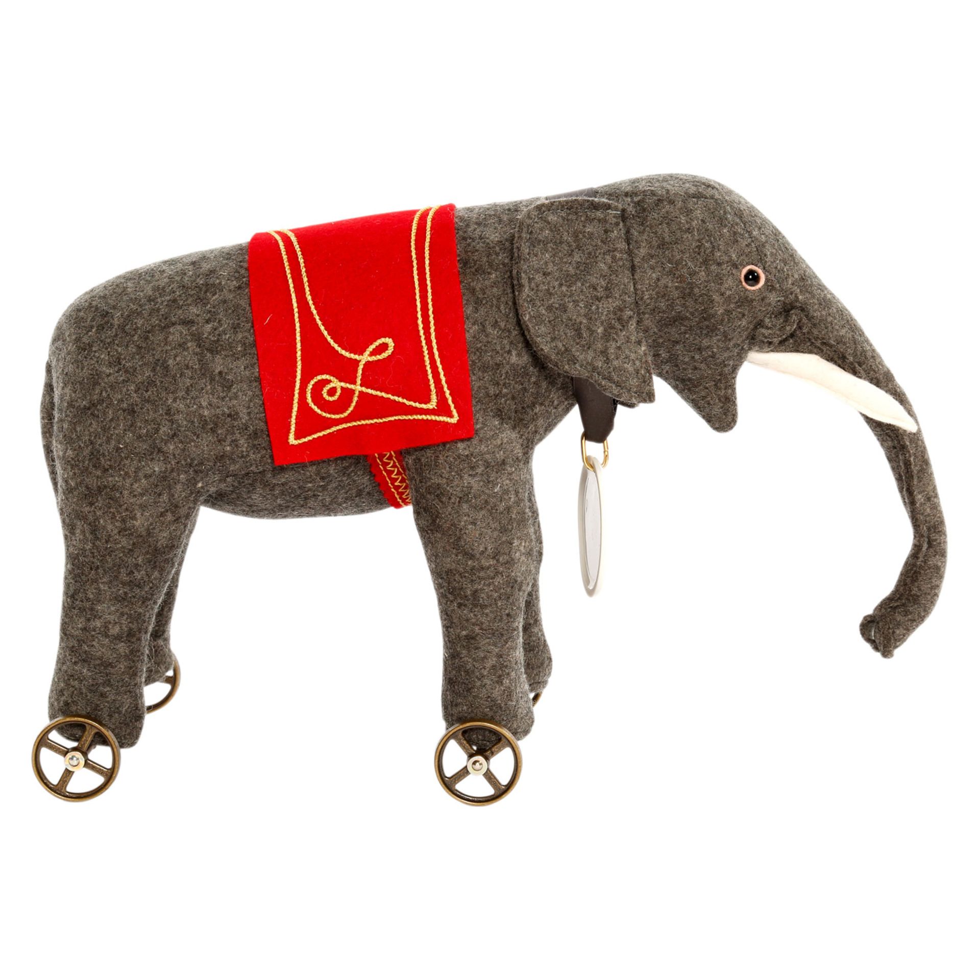 STEIFF Elefant auf Rädern Nr. 420115, 1997, Steiff-Club-Edition II, Replik v. 1914, limit. Aufl. von - Bild 4 aus 5