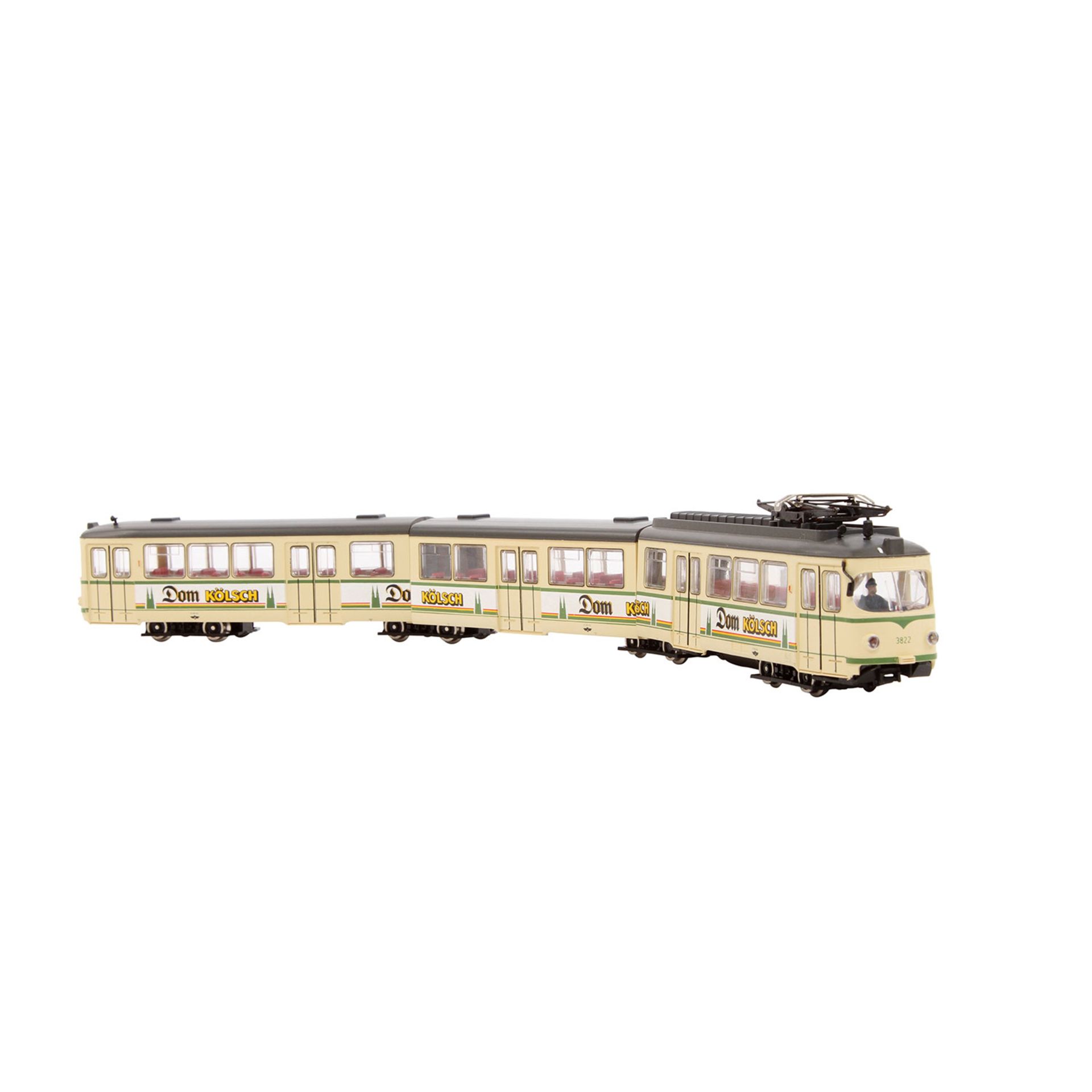 ROCO Straßenbahn 43193, Spur H0, Kunststoff-Gehäuse, beige, bez. "Dom Kölsch", BN 3822,