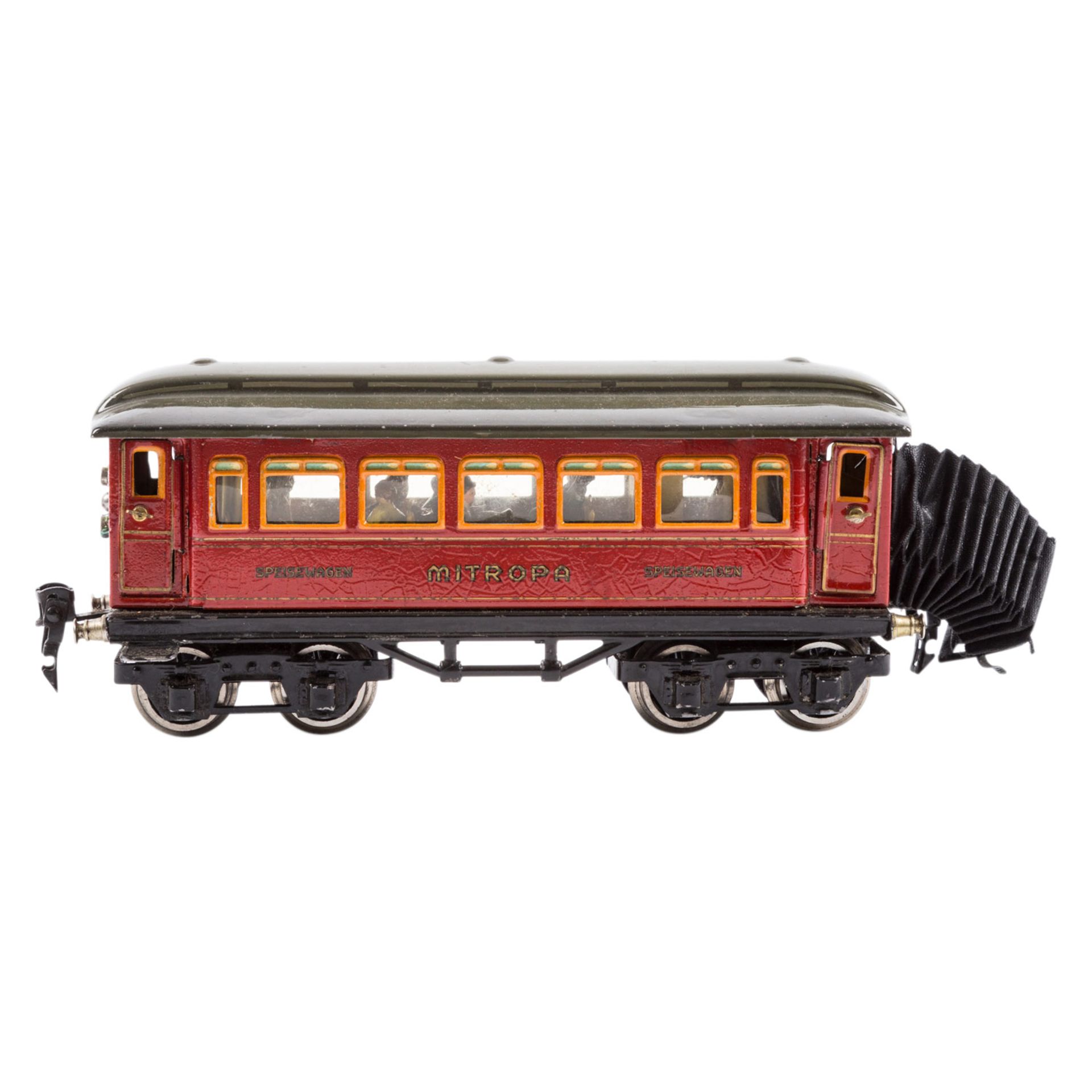 MÄRKLIN Mitropa-Speisewagen 1888 Sp, Spur 0, 1929-1938, Blech, rot, lithogr., 4-achsig, 4 Angeltüren - Bild 2 aus 4