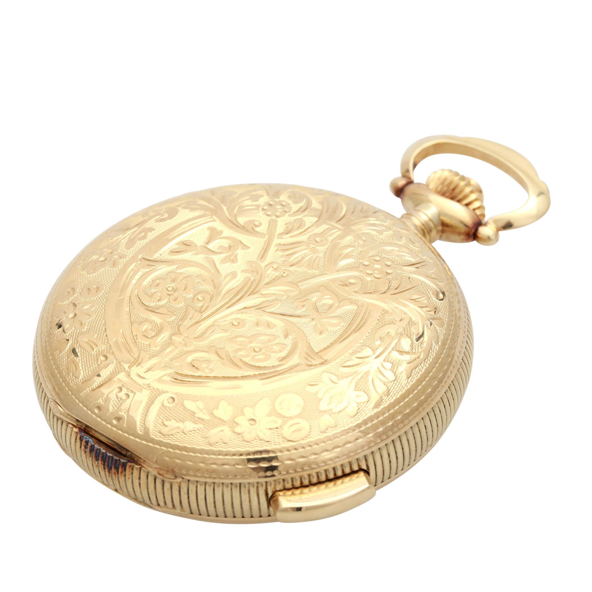 FAVOR Taschenuhr mit Viertelrepetition. Savonette-Gehäuse Gold 14K (Staubdeckel Metall). Schöne - Bild 5 aus 8
